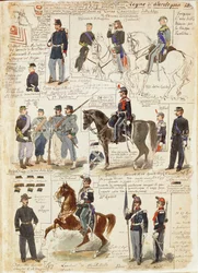 Verschiedene Uniformen des Königreichs Sardinien von Quinto Cenni, Farbtafel