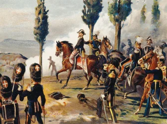 Viktor Emanuel II. in der Schlacht von Custoza, 24. Juni