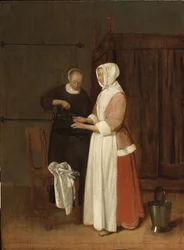 Eine Frau wäscht ihre Hände, 1662