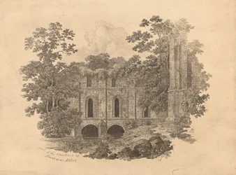 Teil der Kreuzgänge der Fountains Abbey