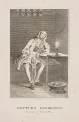 Der Mörder Matthew Henderson in seiner Zelle im Jahr 1746