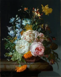 Blumen in einer Terrakottavase