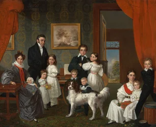Porträt der Familie Baud in ihrem Landhaus in Voorburg