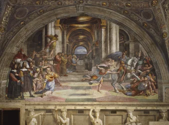 Die Vertreibung des Heliodor aus dem Tempel, Stanza di Eliodoro, 1511-12