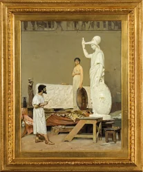 Phidias arbeitet an seiner Statue der Minerva, 1869