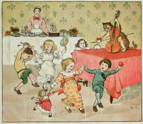 Die Katze und die Geige und die Kinderparty, Illustration aus Hey Diddle Diddle