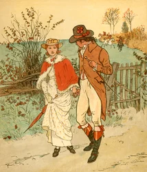 Zwei junge Liebende in einer Gasse