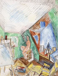 Das Atelier des Künstlers, rue Seguier in Paris, um 1909