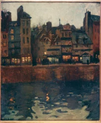 Der Hafen von Le Havre bei Dämmerung