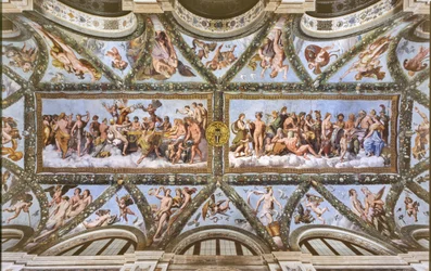 Ansicht der Gewölbe der Loggia von Amor und Psyche