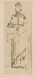 Italo-Römische Prinzessin. Ende des VIII. Jahrhunderts. Mosaik der Basilika St. Cäcilia, in den Katakomben von Rom.