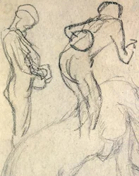 Aktstudie, ca. 1905 (Zeichnung)