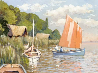 Boote auf der Gironde-Mündung