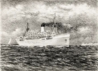 Linienschiff auf der Gironde-Mündung