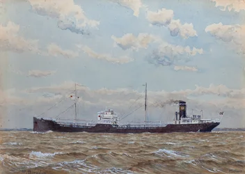 Norwegischer Frachter auf der Gironde-Mündung