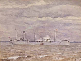 Der norwegische Frachter Thoroy auf der Gironde-Mündung