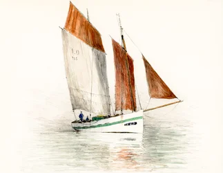 Boot auf der Gironde-Mündung