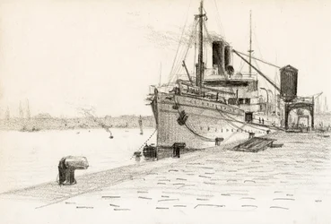 Frachtschiff im Hafen von Bordeaux