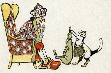 "Der gestiefelte Kater" Illustration für die Märchen von Charles Perrault, ca. 1920