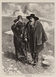 Eine Erinnerung, der verstorbene Lord Tennyson und seine Krankenschwester auf den Freshwater Downs