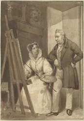 Porträt von Wilhelmina Frederica Sophia von Preußen, Prinzessin von Oranien-Nassau, mit ihrem Mann König Wilhelm I.