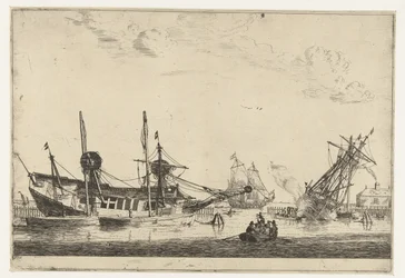 Zwei gekielte Segelschiffe