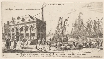 Ansicht des Hafens von Amsterdam mit dem Büro der Wasserbehörde (Titelseite)