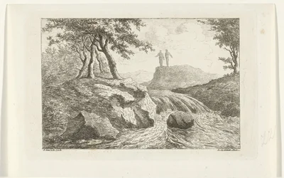 Landschaft mit Wasserfall