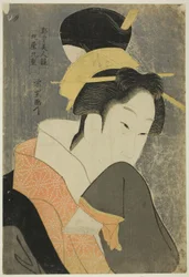 Kokonoe von der Maruya, aus der Serie Schönheiten des lizenzierten Viertels (Kakuchu bijin kurabe)
