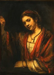 Junge Frau an der offenen Tür