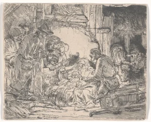 Anbetung der Hirten mit einer Lampe, ca. 1654