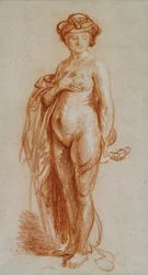 Studie einer nackten Frau als Cleopatra