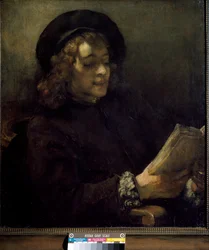 Titus liest. Gemälde von Harmenszoon van Rijn genannt Rembrandt (1606-1669), um 1656. Öl auf Leinwand. Wien, Kunsthistorisches Museum