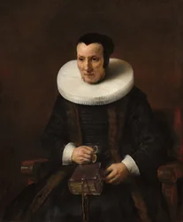 Eine alte Dame mit einem Buch, 1637