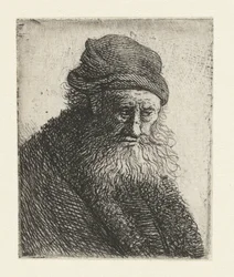 Bärtiger Mann mit kurzen welligen Haaren (Brustbild)