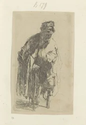 Bettler mit Holzbein