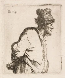 Bauer mit den Händen auf dem Rücken