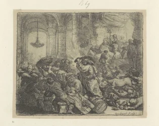 Christus vertreibt die Geldwechsler aus dem Tempel (Recueil de quatre-vingt-cinq estampes originales)