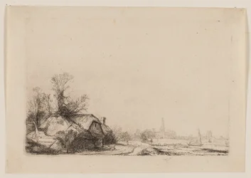 Hütte neben einem Kanal mit Blick auf Ouderkerk