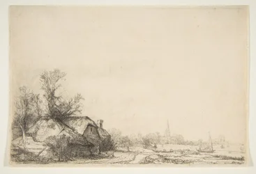 Hütte neben einem Kanal mit Blick auf Ouderkerk, ca. 1641