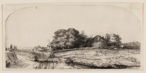 Hütten und eine Heuscheune auf dem Diemerdijk mit einer Schafherde