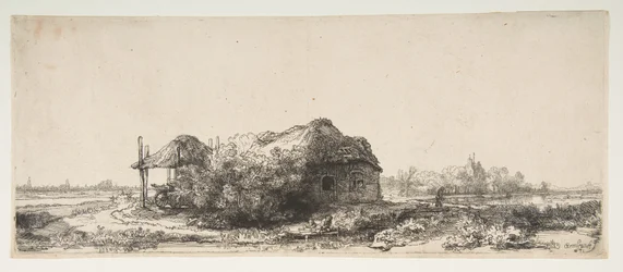 Landschaft mit einem Cottage und einer Heuscheune, 1641