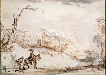 Landschaft mit einem Reiter, 1648-1650