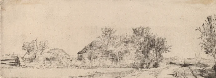 Landschaft mit einer Straße neben einem Kanal, ca. 1652
