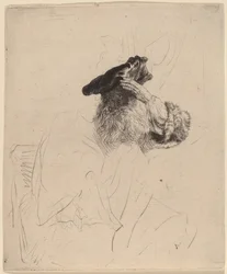 Alter Mann, der seine Augen mit der Hand abschirmt, ca. 1639