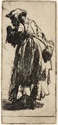 Alte Bettlerin mit einer Kürbisflasche, ca. 1629