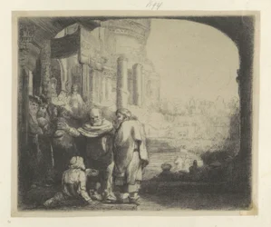Petrus und Johannes heilen einen Lahmen am Tempeltor