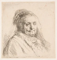 Rembrandts Mutter: Kopf und Büste, Dreiviertelansicht