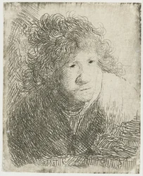 Selbstporträt, nach vorne gelehnt, lauschend, 1628