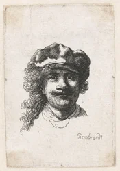 Selbstporträt mit weicher Mütze (Detail)
